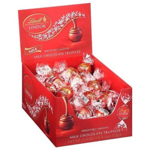 Lindt LINDOR Milk Chocolate Candy Truffles, Halloween Party Candy with Smooth, Melting Truffle Center, 25.4 oz., 60 Count
